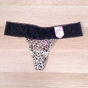 Candie's Leopard Print Lace Thong